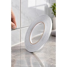 Yenilig 4 Adet Fayans Arası Izolasyon Bandı – Kendinden Yapışkanlı Şerit Bant, Duvar ve Karo Zemin Için, Gri (Silver), Tile Gap Tape