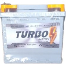 Turbo 50 Ah. Kare Akü 420A (En) (Petlas Garantisi Altında) (Üretim Tarihi: 2026)
