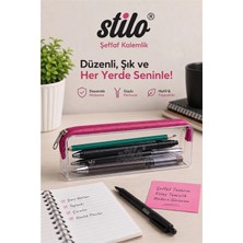 Maison Luré Kalem Kutusu Şeffaf Pembe Fermuarlı Tek Bölmeli Çocuk Kalemlik, 1 Adet