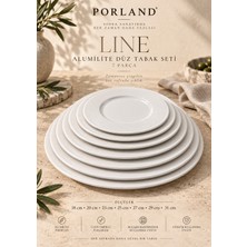 Porland Line Alumilite 7 Parça Düz Tabak Seti 18-20-23-25-27-29-31 cm Servis Tabağı Seti