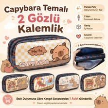 Maison Luré Kalem Kutusu Sevimli Capybara Temalı 2 Gözlü Renkli Kalemlik