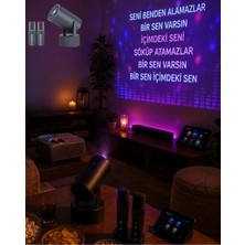Maison Luré Projeksiyon Perdesi Kablosuz Projektör ve Hoparlörlü Karaoke Mikrofon Seti