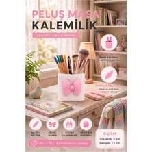 Maison Luré Kalem Kutusu Renkli Açık Pembe Peluş Masaüstü Kalemlik, Düzenleyici, 1 Adet