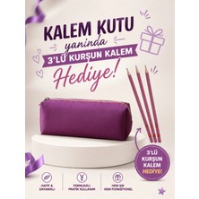 Maison Luré Kalem Kutusu Geniş Kapasiteli Fermuarlı 3’lü , Kurşun Kalem Hediyeli
