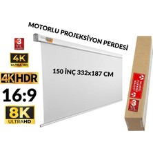 Maison Luré Projeksiyon Perdesi Motorlu 150 Inç 16:9 Elektrikli Kumandalı Ev Sineması