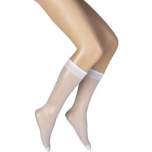 Dore Kadın Fit 15 Dizaltı Çorap - Beyaz