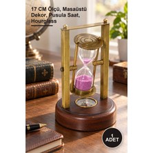 Yenilig 1 Adet Pirinç Pusulalı Kum Saati – 17 cm Ölçü, Masaüstü Dekor, Pusula Saat, Hourglass