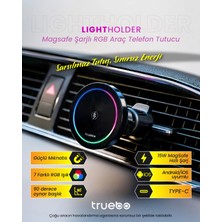 Truebo LightHolder Magsafe Şarjlı RGB Araç Telefon Tutucu