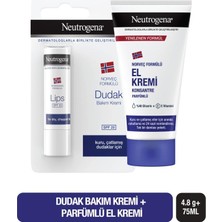 Neutrogena Norveç Formülü Parfümlü El Kremi 75 ml + SPF20 Dudak Bakım Kremi 4.8 g