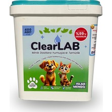 CoolClean ClearLab - Evcil Hayvan Islak Mendili / Havlusu - Parfümsüz & Alkolsüz & 400’lü Kova Islak Mendil