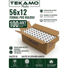 Tekamo 56X12 Yazar Kasa Pos Rulosu ( 100 Adet ) 10 Paket