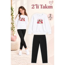 Genosha Kız Çocuk Bisiklet Yaka Sweatshirt ve Tayt 2’li Takım