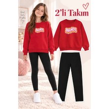 Genosha Kız Çocuk Bisiklet Yaka Sweatshirt ve Tayt 2’li Takım
