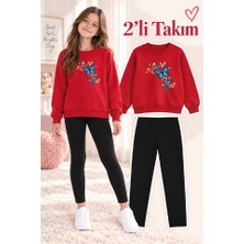Genosha Kız Çocuk Bisiklet Yaka Sweatshirt ve Tayt 2’li Takım