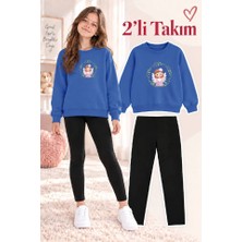 Genosha Kız Çocuk Bisiklet Yaka Sweatshirt ve Tayt 2’li Takım