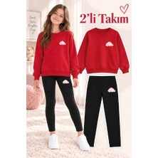 Genosha Kız Çocuk Bisiklet Yaka Sweatshirt ve Tayt 2’li Takım