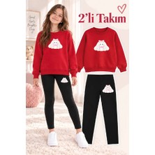 Genosha Kız Çocuk Bisiklet Yaka Sweatshirt ve Tayt 2’li Takım