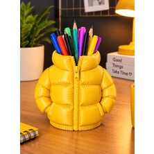 Legend 3D Market Dekoratif Şişme Mont Tasarımlı Kalemlik ve Masa Üstü Organizer Holder