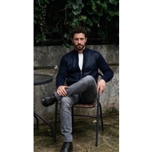 Onno Fermuarlı Deri Aksesuarlı Erkek Mont
