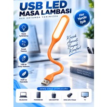 USB LED Lamba Esnek Boyunlu – USB Işıklı Okuma, Laptop ve Gece Lambası Turuncu