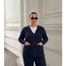 Onno Style Jakarlı Kendinden Desenli Çelik Örgü Triko Kadın Ceket
