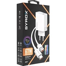 Syrox Realme 12 Pro+ Uyumlu M67T 67W Süper Hızlı Şarj Aleti – Usb-A To Type-C, Şarj Turbu Şarj
