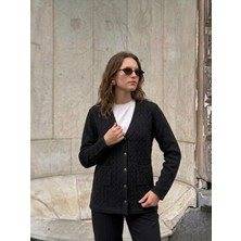 Onno Style Kendinden Desenli Jakarlı Kadın Ceket