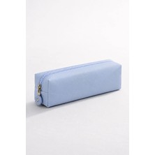 Maison Luré Kalem Kutusu Buz Mavi Suya Dayanıklı Krinkıl Kumaş Unisex Tek Bölmeli Kalemlik