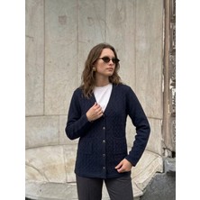 Onno Style Kendinden Desenli Jakarlı Kadın Ceket
