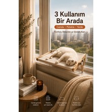 Maison Luré Kedi ve Köpek Yatağı Çok Amaçlı Ahşap Kedi Yatağı, Vantuzlu, Peteğe Asılabilir, Dayanıklı