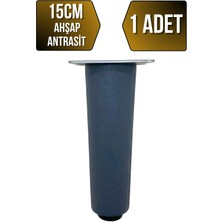 GOLDENWOODEN Düz Torna Ayarlı Ahşap Ayak Mobilya Masa ve Dolap Ayağı(Antrasit)(Kayın / Gürgen)