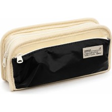 Maison Luré Kalem Kutusu Kawaii Siyah Çok Bölmeli Geniş Kapasiteli Fermuarlı Kalem Organizer