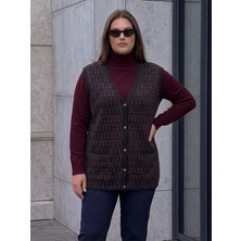 Onno Style Desenli Çelik Örgü Klasik Triko Yelek
