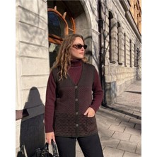 Onno Style Desenli Çelik Örgü Klasik Triko Yelek
