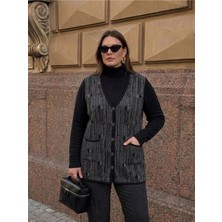 Onno Style Desenli Çelik Örgü Klasik Triko Yelek