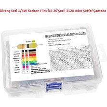 Hatfon Elektronik Direnç Seti 1/4W Karbon Film %5 20'şerli 3120 Adet 156 Çeşit Şeffaf Çantada
