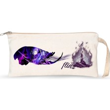 Maison Luré Kalem Kutusu Renkli Çift Baskılı Lamineli Ham Bez Kalemlik 21×10 cm