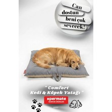 Maison Luré Kedi ve Köpek Yatağı Çift Taraflı Yıkanabilir Köpek ve Kedi Minderi Antrasit Bej Renk