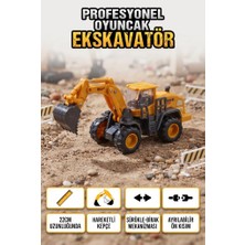 Farbu Oyuncak Ekskavatör 1/35 Ölçekli 22 cm Hareketli Kepçe Mekanizmalı ve Ayrılabilir Kabinli Oyuncak Iş Makinesi