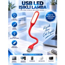 USB LED Lamba Esnek Boyunlu – USB Işıklı Okuma, Laptop ve Gece Lambası Kırmızı