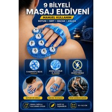 Maison Luré Masaj Cihazı 9 Bilyeli Çok Fonksiyonlu Vücut Masaj Eldiveni, Rahatlatıcı ve Konforlu