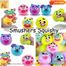 PopŞeker Smushers Squishy Yüz Figürü Sukuşi – Yumuşak Sıkmalı Yüz Ifadesi Değişen Büyük Boy 10X10CM.