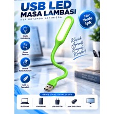 USB LED Lamba Esnek Boyunlu – USB Işıklı Okuma, Laptop ve Gece Lambası Yeşil