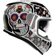 Shiro SH-605 Sv Skull Candy Full Face Motosiklet Kaskı + Iridium Vizör