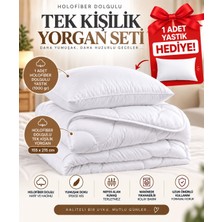 Dolce Mariee Holofiber Dolgulu Tek Kişilik Yorgan 155X215 cm + 1 Adet 1000 gr Yastık Hediye | Yorgan Seti