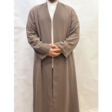 Yaser Giyim Petek Kumaş Buhara Yaka Puntolu Cübbe - Sütlü Kahve