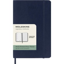 Moleskine 2027 12 Ay Haftalık Ajanda Cep Boy 9X14 Cm. Yumuşak Kapak Safir Mavi