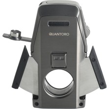 Quantoro 05-62 Puro Kesicili Delicili Çift Jet Alev Puro Çakmağı/Gunmetal