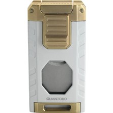 Quantoro 05-63 Puro Kesicili Delicili Üçlü Jet Alev Puro Çakmağı/White