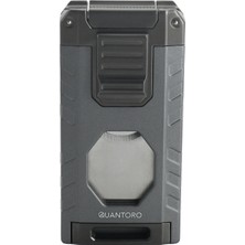 Quantoro 05-63 Puro Kesicili Delicili Üçlü Jet Alev Puro Çakmağı/Grey Crackle